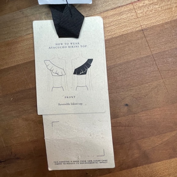 Johanna Ortiz Ayacucho Ruffle Reversible One Shoulder Bikini Top burgundy Small - Picture 8 of 10